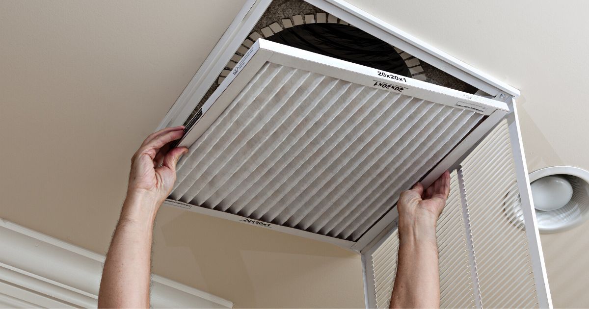 Performing HVAC maintenance by changing air filters
